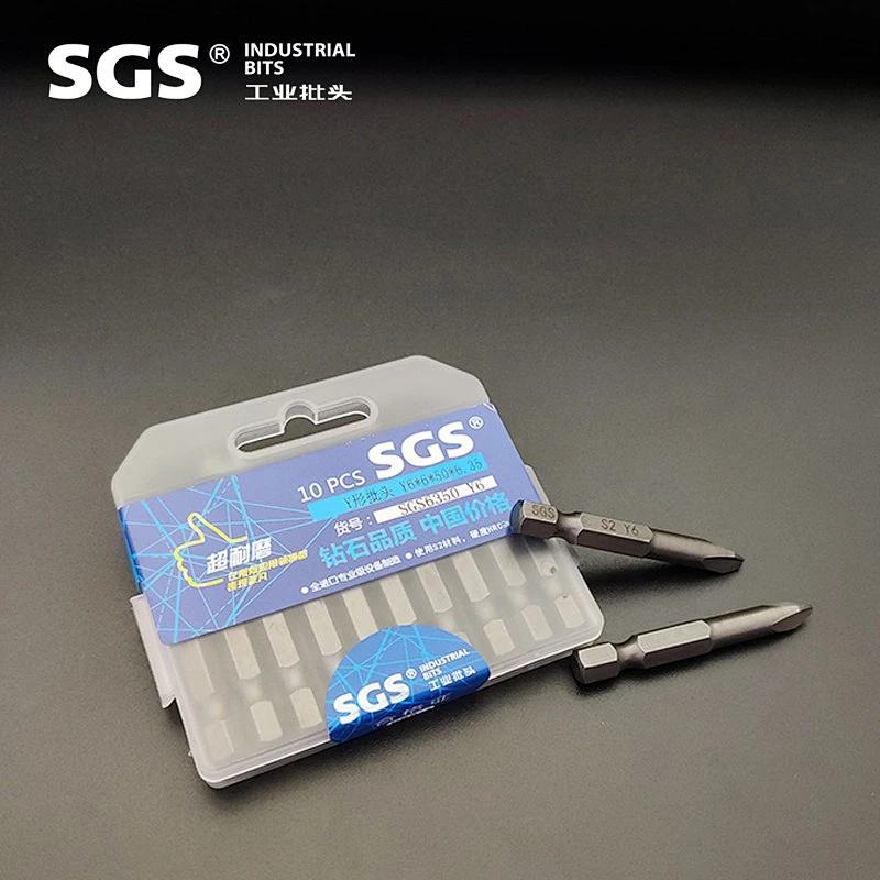 SGS 6.35mm series 10pc screwdriver combination Beaten head with magnetic single head Y type screw S2 alloy steel wind bit
