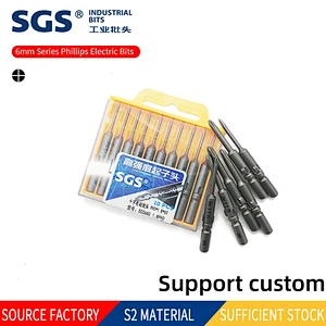SGS factory direct sales 6mm single-head cross electric batch screwdriver head S2 alloy steel with magnetic screw rose