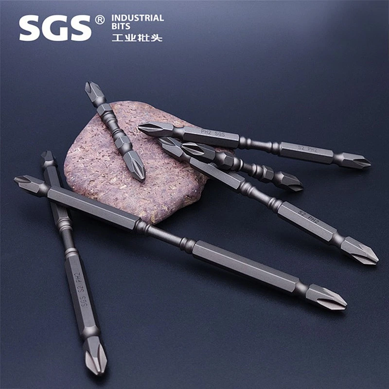 SGS 6.35mm natural color screwdriver set head S2 alloy steel belt high-strength double cross high-torque screwdriver