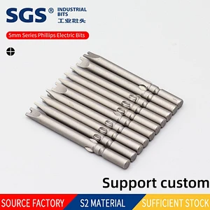 SGS factory direct sales 5mm Phillips electric screwdriver screwdriver head with magnetic S2 alloy steel rose beaten
