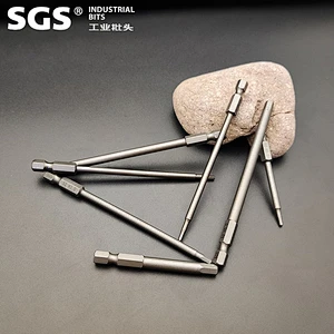 SGS 6.35mm natural sandblasting S2 strong magnetic screwdriver bit combination screwdriver set single-head hexagon socket screwd