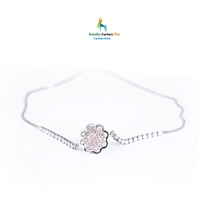 silver flower bracelet