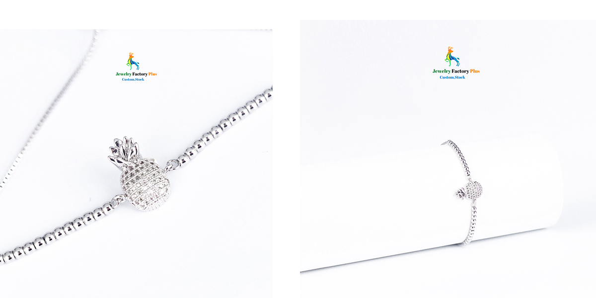 pineapple silver bracelet