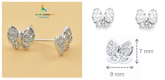 short butterfly earrings