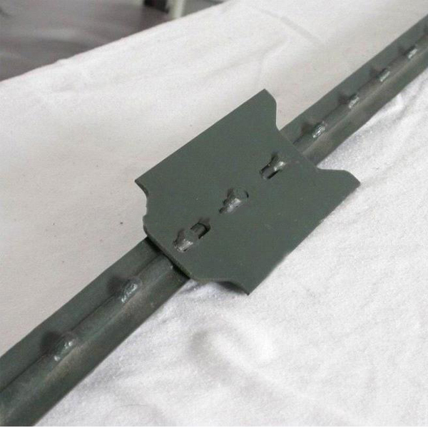 painted Studded Fencing T post with Spade
