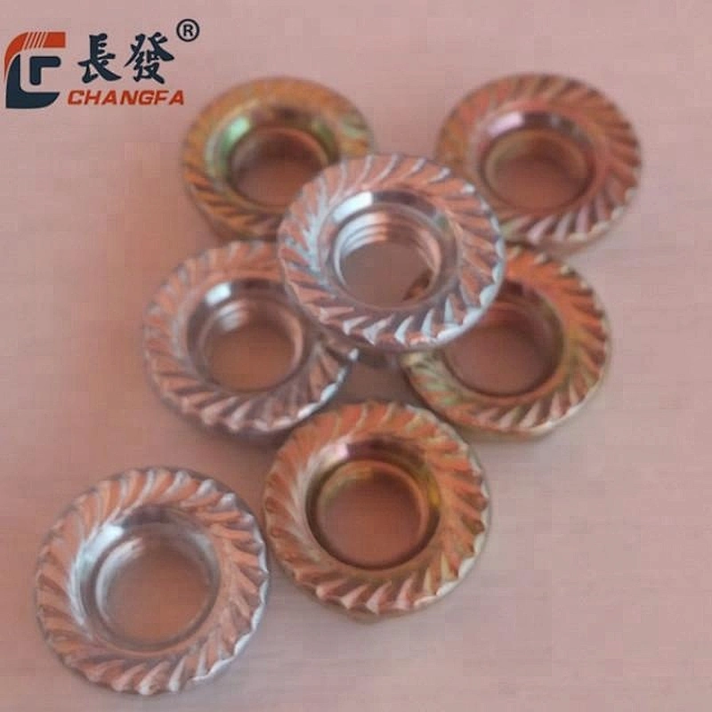 Colour Zinc Hex Flange Nut