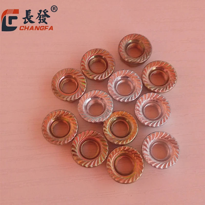 Colour Zinc Hex Flange Nut