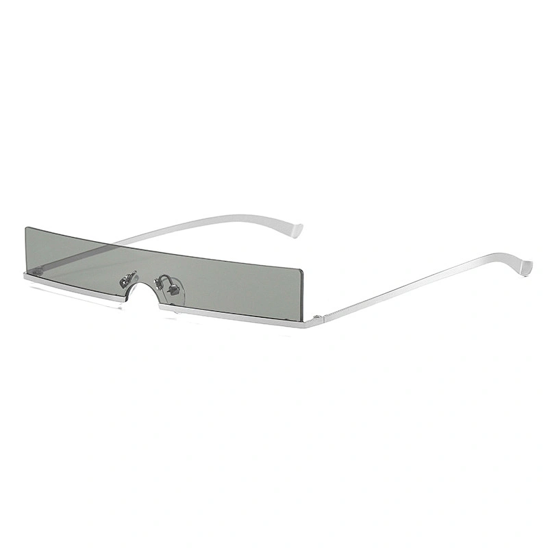 2020 New European and American personality rimless sunglasses rectangular small frame fashion street photo sunglasses for men an