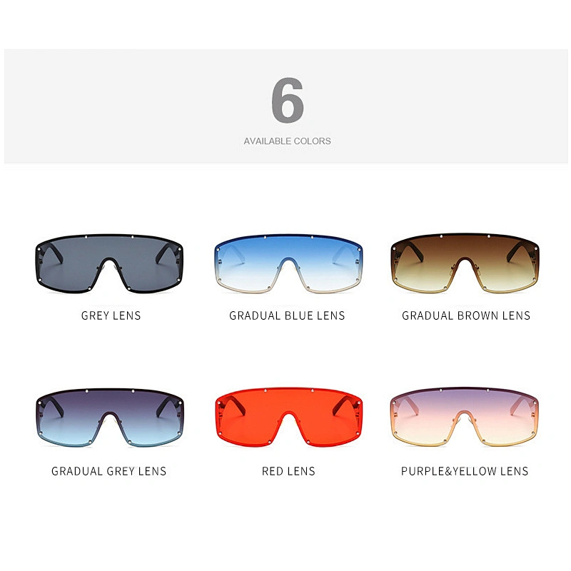 New rimless conjoined sunglasses cross - border European and American fashion sunglasses big frame square sunglasses female