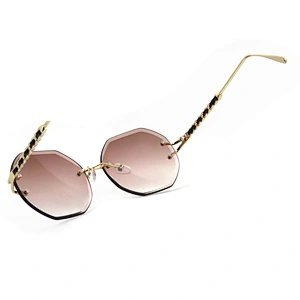 High Quality Popular Custom Logo Large Womens 2020 Korea Metal Frame Sunglasses