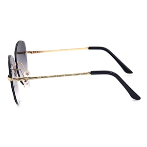 New Style Security Rectangle Vintage Large Colored Metal Frame Sunglasses