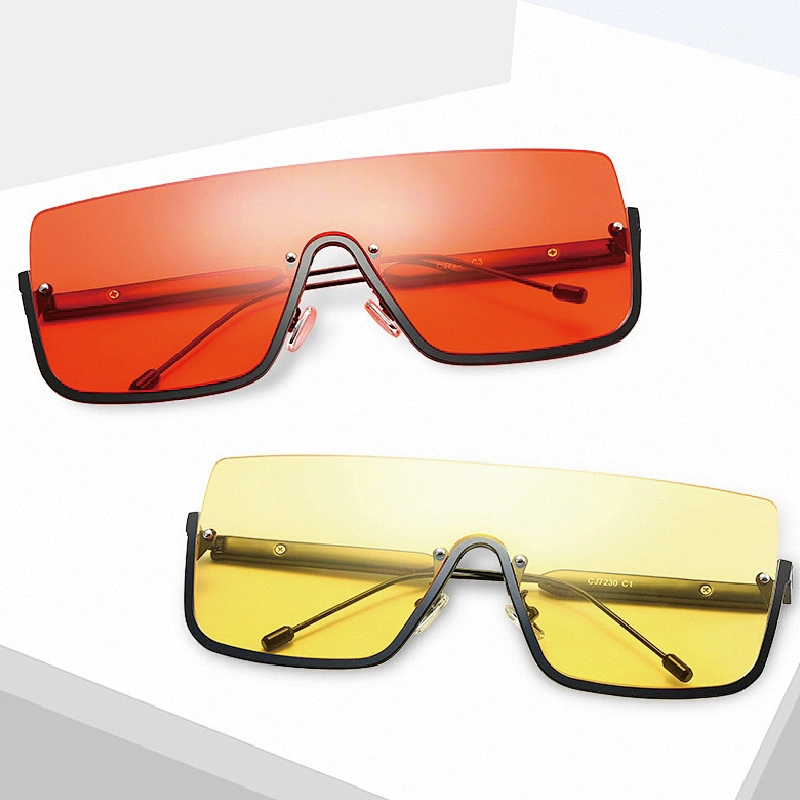 New Exaggerated big frame one piece of European and American fashion show sunglasses personality rivet fashion sunglasses