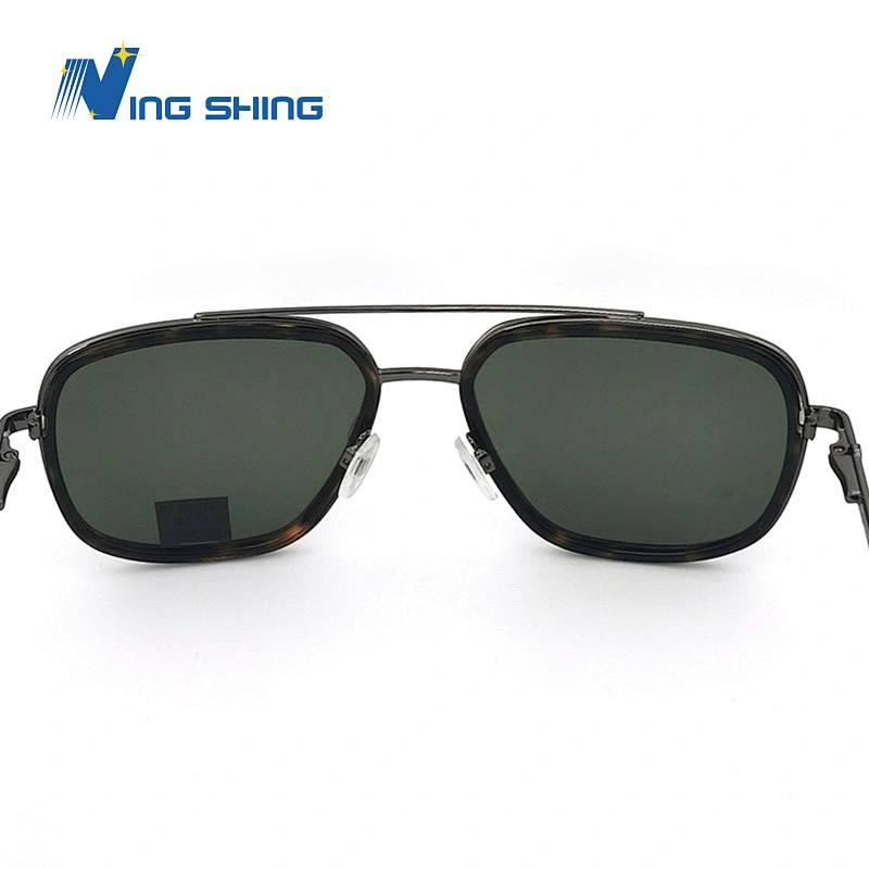 2019 NingShing NewAcetate Sunglasses Frame Glittering cloth Spring Shiny Metal temples Nickle-free Plating Acetate t Custom logo