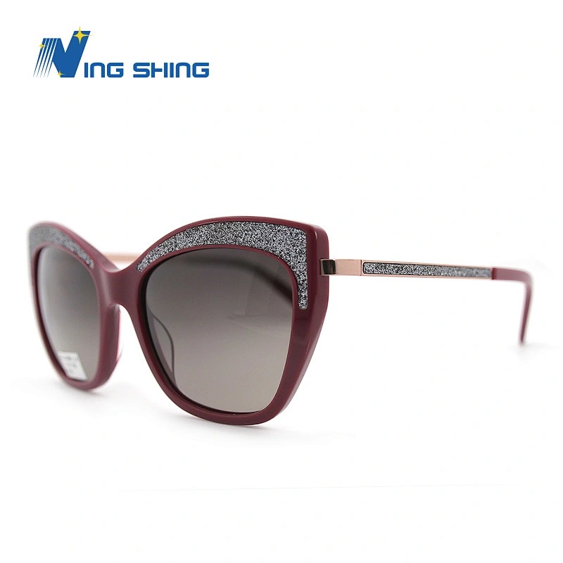 Ning Shing New polarized acetate sunglasses Brand Designer Fashion glitter Custom logo