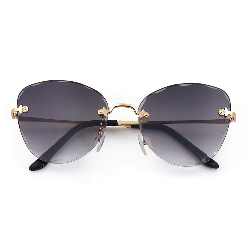 New Products Manifold Custom Logo Chain Woman Metal Frame Oversized Sunglasses
