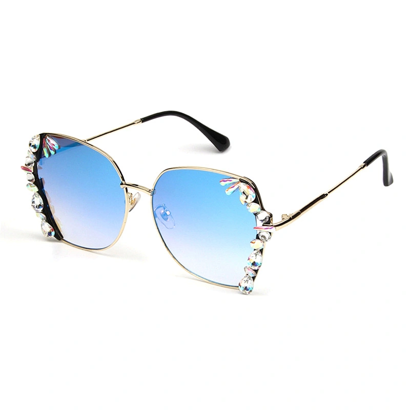 2020New American wind big square diamond colored sunglasses hot style fashion sunglasses for women