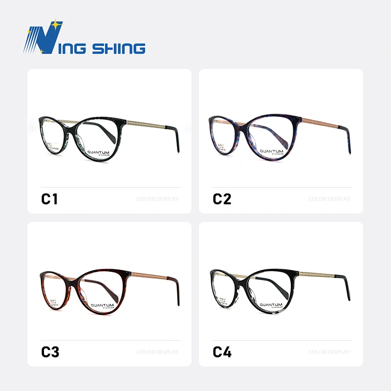 NEW arrival spring hinge design eyeglasses frame handmade acetate eyewear optical glasses spectacle frames metal temple