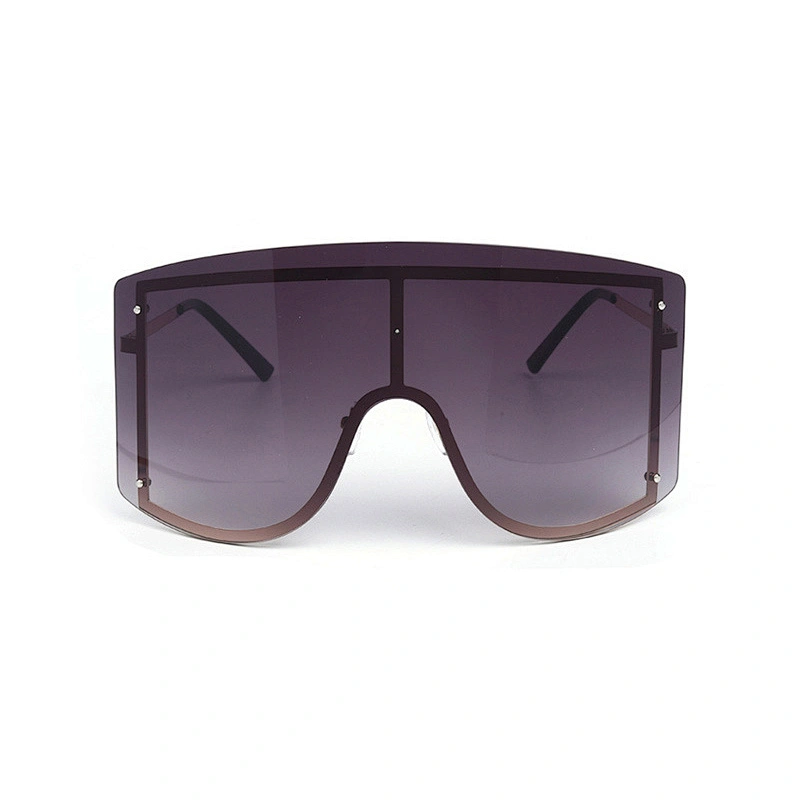 New rimless conjoined sunglasses cross - border European and American fashion sunglasses big frame square sunglasses female