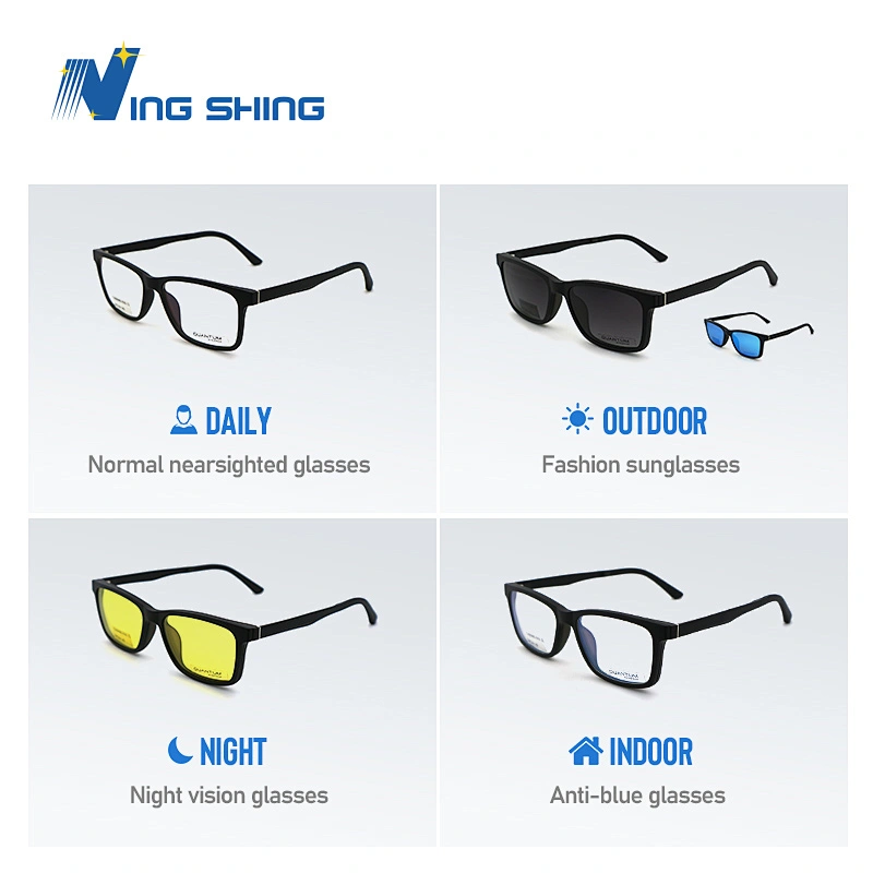 2019New model optica frame spectacles frame magnetic clip-on optics frames sunglasses odm