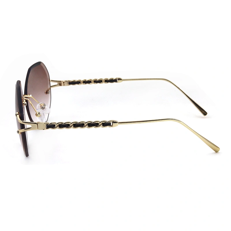Fashion Own Brand Large Hight Quality Womens Small Metal Frame Sunglass