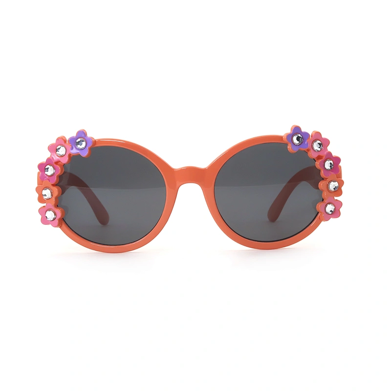 Flower Uv Protection Acrylic Lenses Pc Frame Sunglasses for Kids