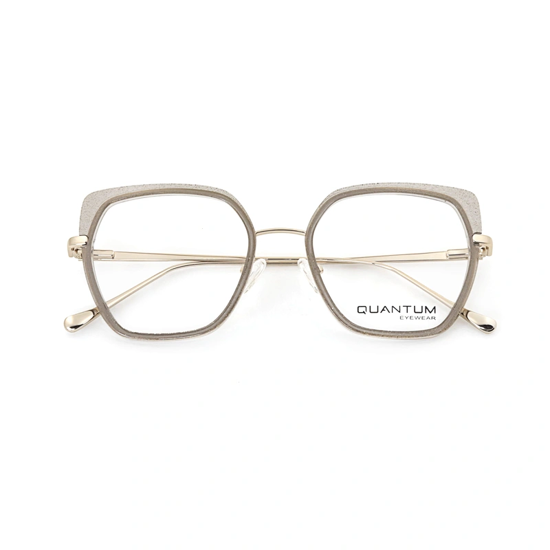Custom Logo Security Full Frame Women Futuristic Trendy Optical Frame Glasses