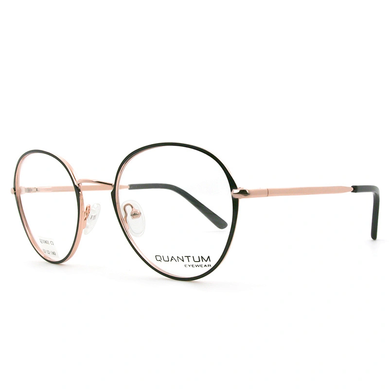 New Arrival round Glasses Optical Frame spring hinge acetate tip Metal Frame full Rim Clear Lens Eyeglasses oem