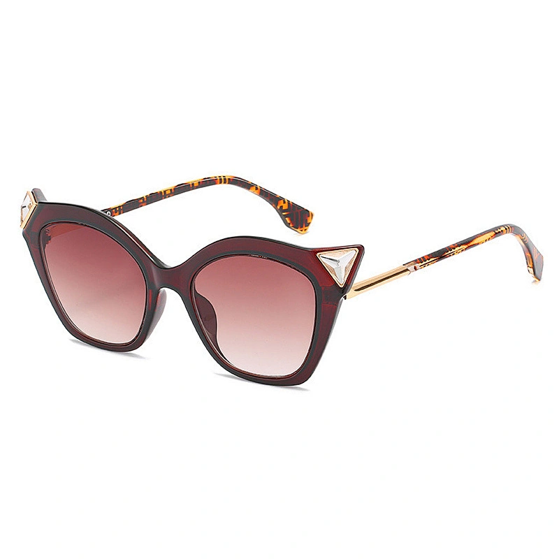 New lady fashion cat eye frame sunglasses personality trend set diamond sunglasses