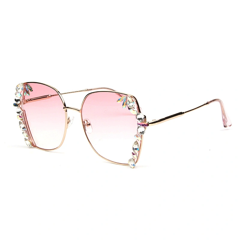 2020New American wind big square diamond colored sunglasses hot style fashion sunglasses for women