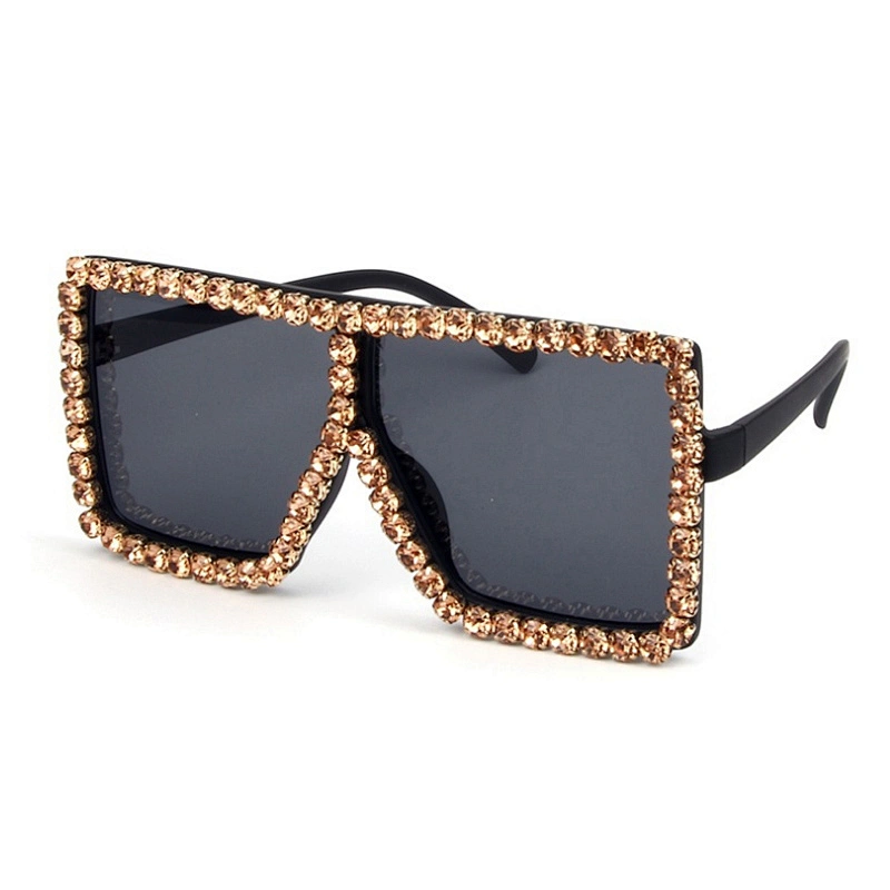2020New American wind big square diamond colored sunglasses hot style fashion sunglasses for women
