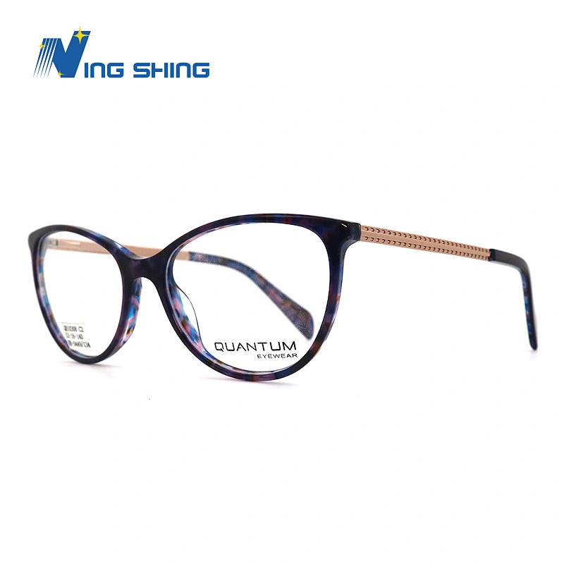 NEW arrival spring hinge design eyeglasses frame handmade acetate eyewear optical glasses spectacle frames metal temple