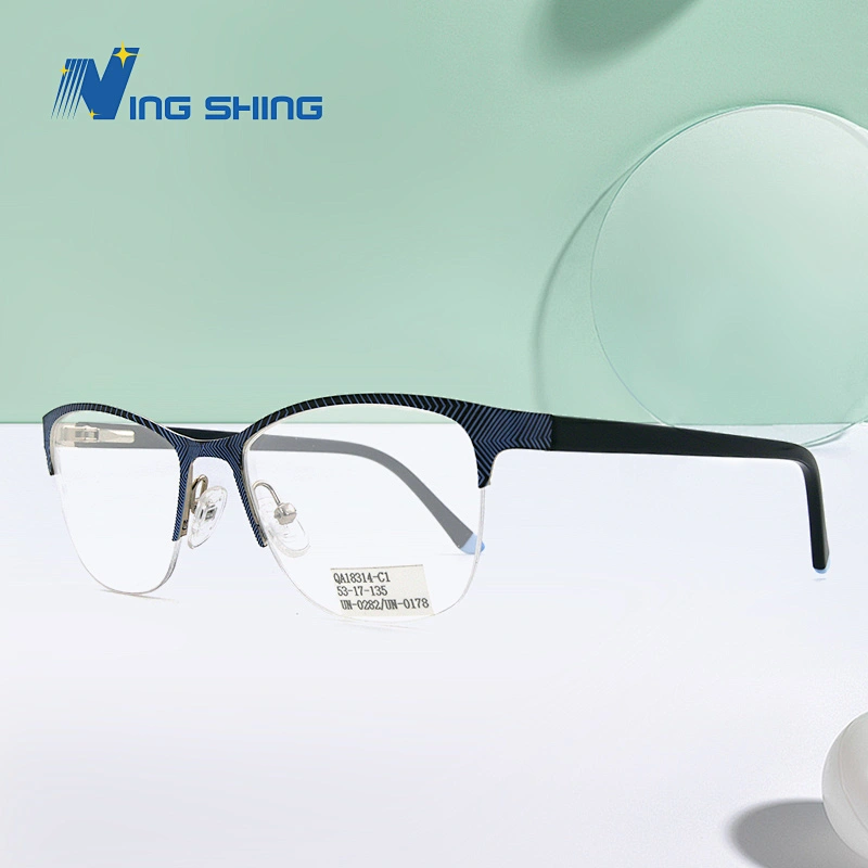 2020 New Arrival Glasses Optical Frame Half Fra Metal Frame Half Rim Designer Clear Lens Eye Glasses Frame oem eyeglasses frames