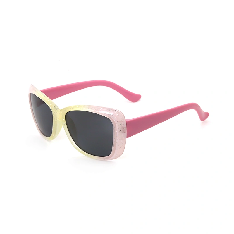Children Plastic Full Rim Rectangle Thick Leg Uv400 Sunglasses