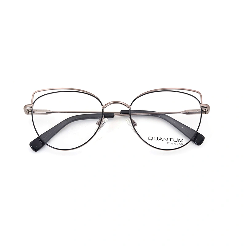 Hot Selling Ladies Metal Full Rim Frame Thin Leg Resin Eye Glasses Optical Eyeglasses