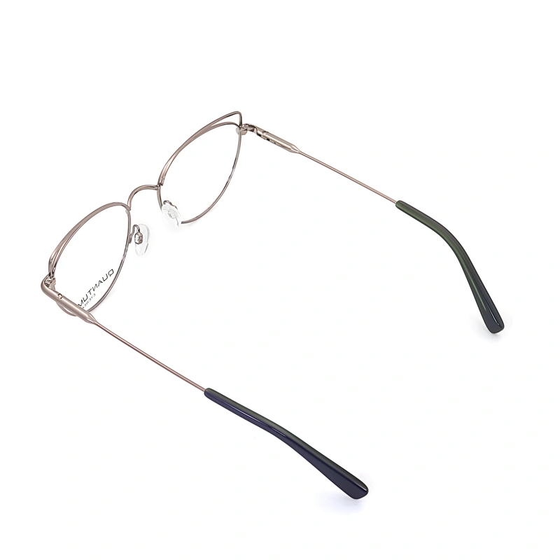 Hot Selling Ladies Metal Full Rim Frame Thin Leg Resin Eye Glasses Optical Eyeglasses