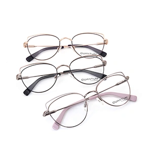 Hot Selling Ladies Metal Full Rim Frame Thin Leg Resin Eye Glasses Optical Eyeglasses