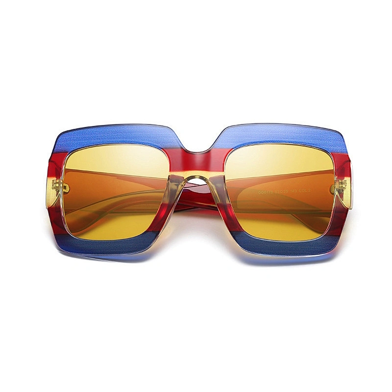 New fashion sunglasses Europe and the United States pattern pattern pattern fashionable ladies sunglasses big frame sunglasses