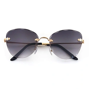New Style Security Rectangle Vintage Large Colored Metal Frame Sunglasses