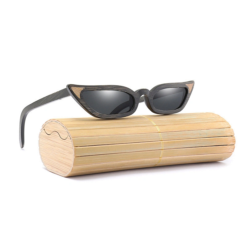 New cat eye full frame wooden sunglasses color film polarized sunglasses OEM custom