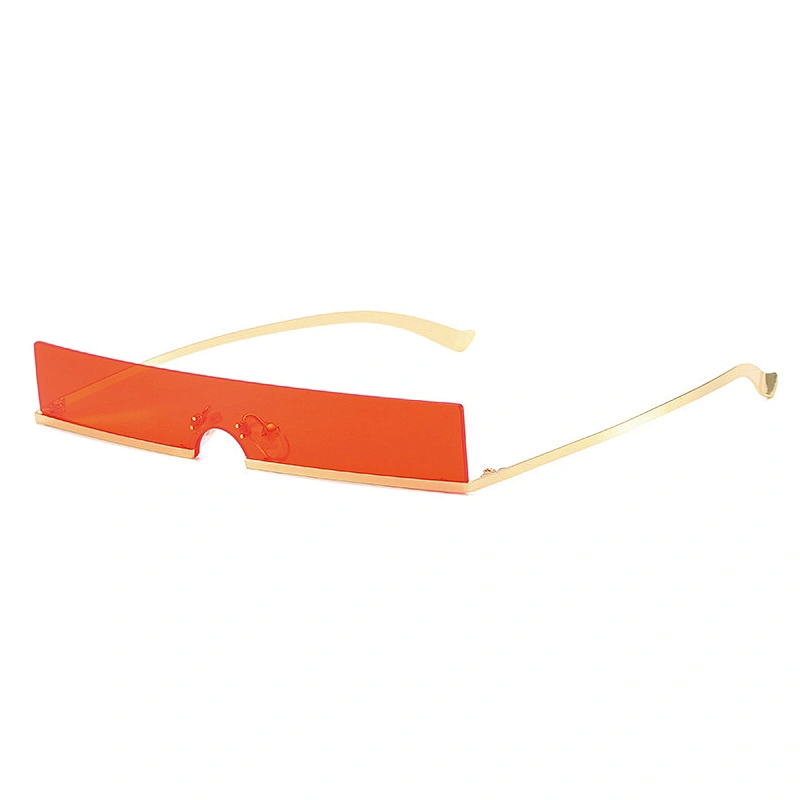 2020 New European and American personality rimless sunglasses rectangular small frame fashion street photo sunglasses for men an
