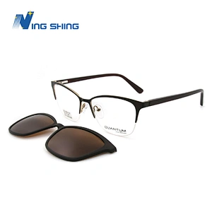 NingShing new arrival metal half rim optical frames sunglasses magnetic Clip On frame eyewear eyeglasses