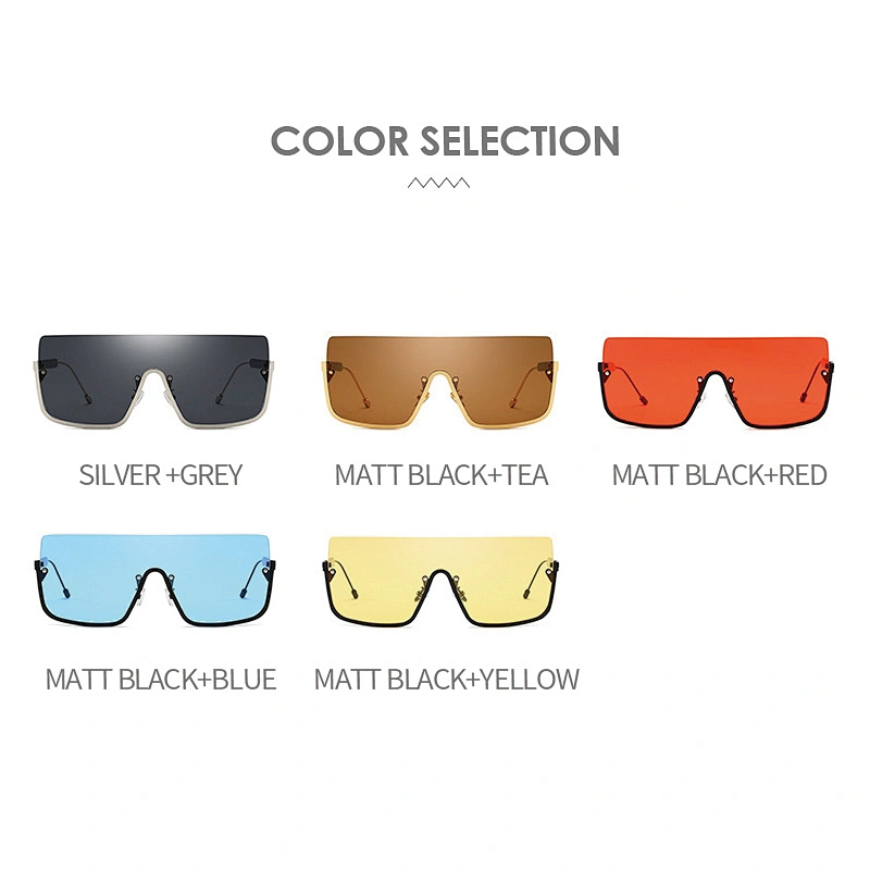 New Exaggerated big frame one piece of European and American fashion show sunglasses personality rivet fashion sunglasses