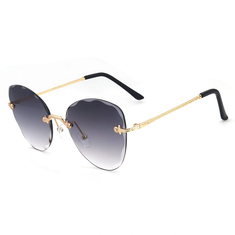 New Style Security Rectangle Vintage Large Colored Metal Frame Sunglasses