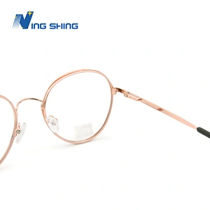 New Arrival round Glasses Optical Frame spring hinge acetate tip Metal Frame full Rim Clear Lens Eyeglasses oem