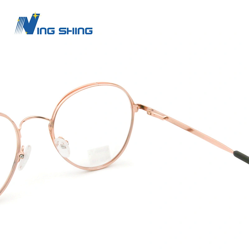 New Arrival round Glasses Optical Frame spring hinge acetate tip Metal Frame full Rim Clear Lens Eyeglasses oem