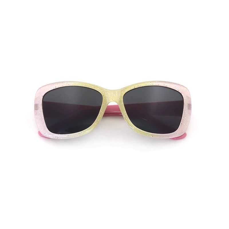 Children Plastic Full Rim Rectangle Thick Leg Uv400 Sunglasses