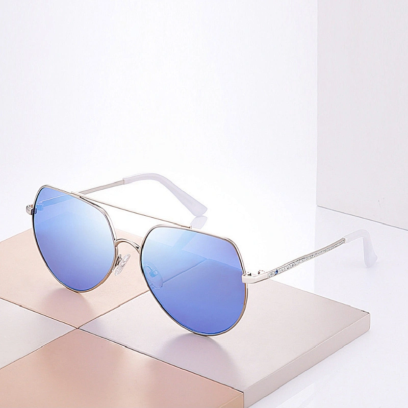 2019 New women fashion retro sunglasses, round large frame sun visor, trendy metal sunglasses