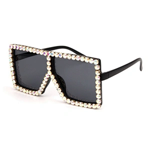 2020New American wind big square diamond colored sunglasses hot style fashion sunglasses for women