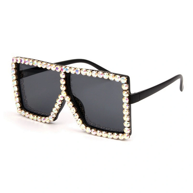 2020New American wind big square diamond colored sunglasses hot style fashion sunglasses for women