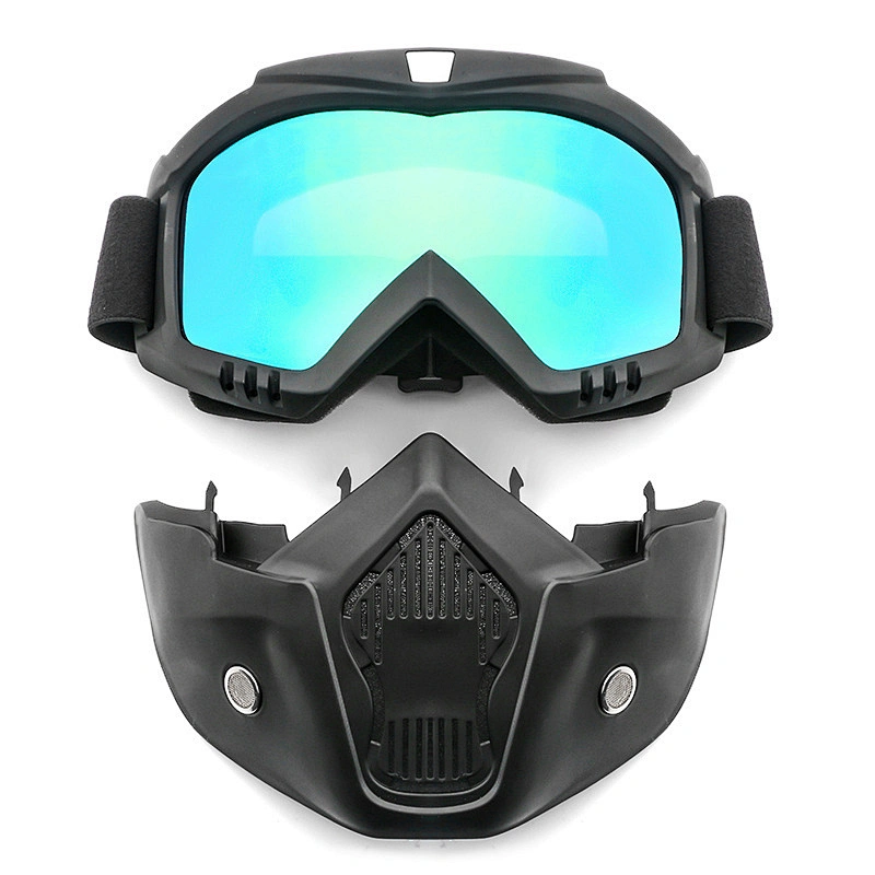 UV Protection Ski Bike Adjustable Motorcycle Helmet Riding Glasses Motocross Anti-Slip Moto Detachable Mask